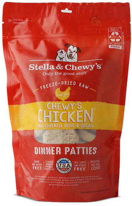 스텔라앤츄이스 전연령 강아지 디너패티 동결건조 사료, 닭, 156g, 1개