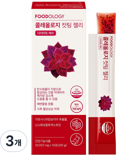 푸드올로지 콜레올로지 컷팅 젤리 10p, 250g, 3개