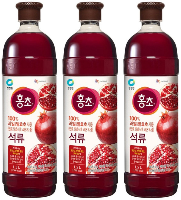 홍초 음용식초 석류, 1.5L, 3개
