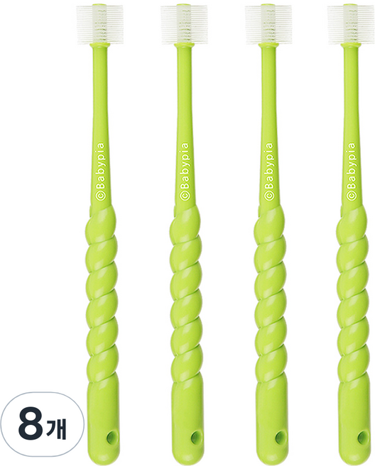예꼬맘 360도 2단계 유아 칫솔, 그린, 4개입, 2개