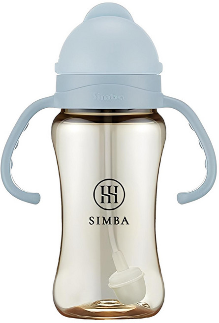 Simba 小獅王辛巴 蘊蜜鉑金PPSU防漏滑蓋學習水杯, 晨藍, 1個, 270ml