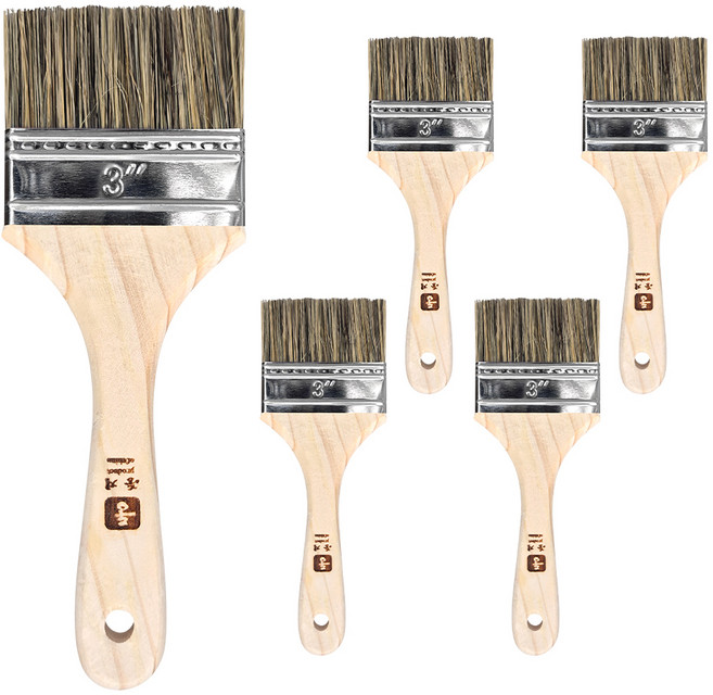 월드크린 다용도 나무 청소 붓 3호, 혼합색상, 5개