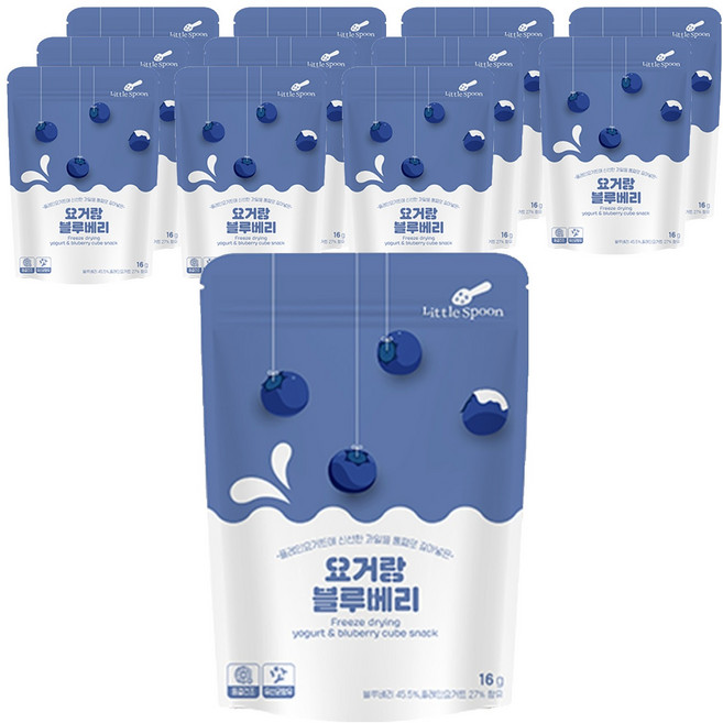 리틀스푼 요거트 큐브스낵, 요거랑 블루베리, 16g, 12개