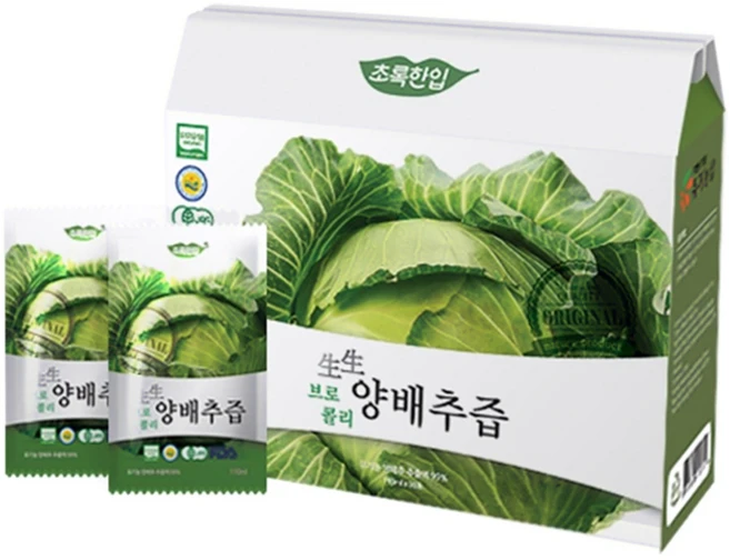 초록한입 생생 유기농 블루콜리 양배추즙, 3.3L, 1개 - 쿠팡