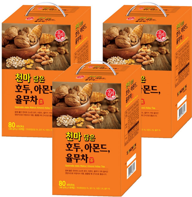 우리차 천마 담은 호두 아몬드 율무차, 18g, 80개입, 3개