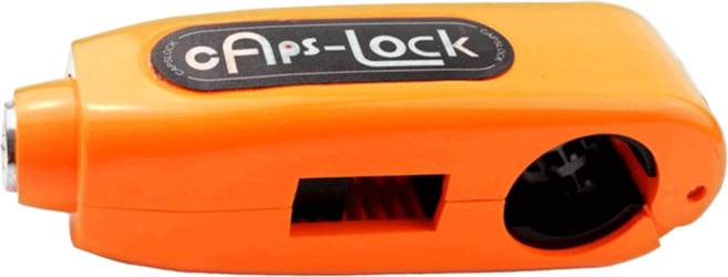 cAps-Lock 免蹲快鎖式機車防盜鎖, 橘色/黑色, 1個