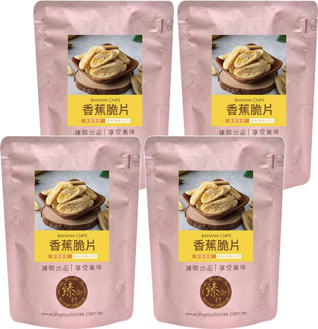 臻御行 香蕉脆片, 4個, 160g