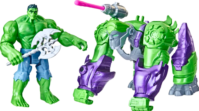 Hasbro 孩之寶 漫威 恐龍機甲出擊系列 機械浩克搭配伽瑪粉碎機機械恐龍, 1盒