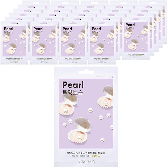 미샤 에어리 밀착 시트 마스크 진주, 1개입, 40개