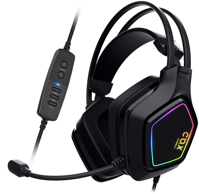 SCARLET 가상 7.1 RGB 진동 노이즈캔슬링 마이크 게이밍 헤드셋, 블랙