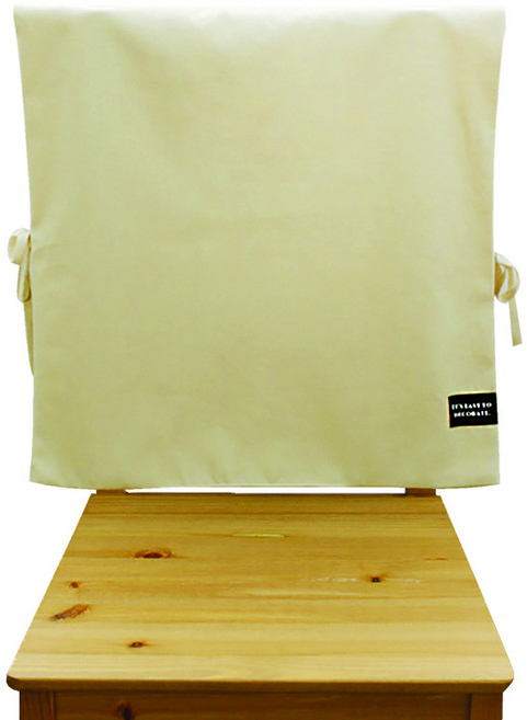 의자리폼 패브릭 심플 의자 등받이커버, 베이지, 1개