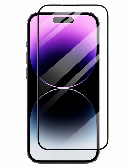 amuok 艾默克 iPhone 14 Pro Max 滿版 鋼化玻璃保護貼 9H 防指紋 2.5D 抗藍光（微黃色調）