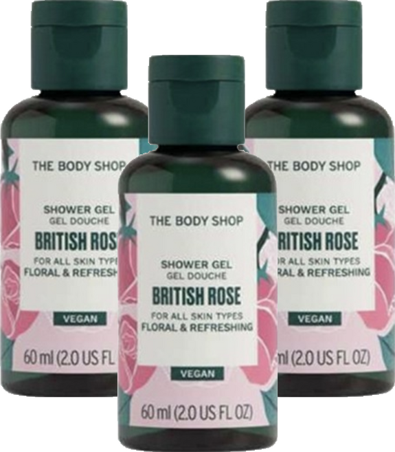 더바디샵 브리티쉬 로즈 샤워젤, 3개, 60ml