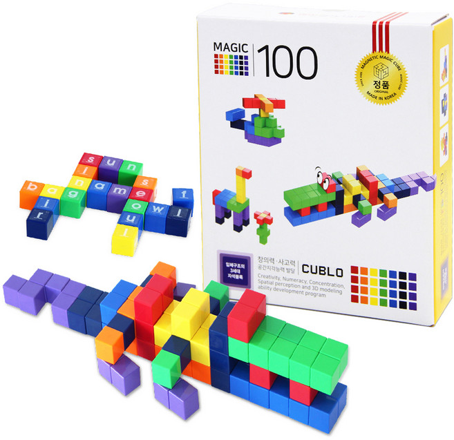 큐블로 매직큐브 자석블럭 100p MC100C, 혼합색상, 1개