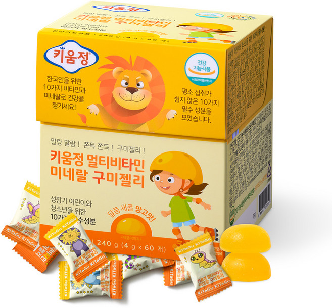 키움정 멀티 비타민 미네랄 구미 젤리, 60정, 1개