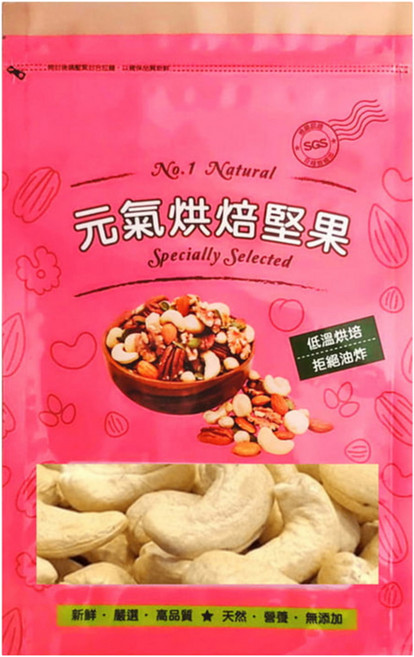 品鮮生活 原味特大腰果 家庭號, 1包, 600g