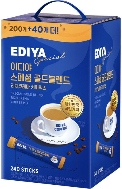 이디야 스페셜 골드블렌드 리치크레마 커피믹스, 11g, 240개입, 1개