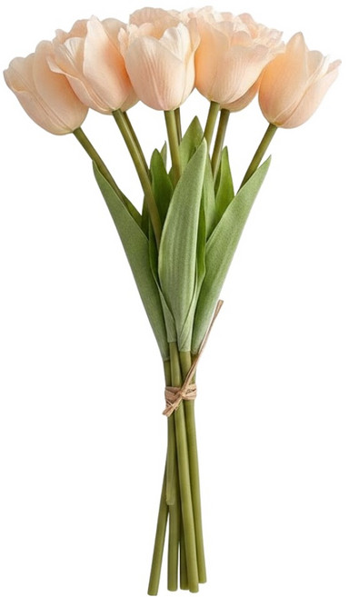 Floral M 花藝 夏日野餐氣息仿真花花材 洋桔梗, 奶霜橙, 7支