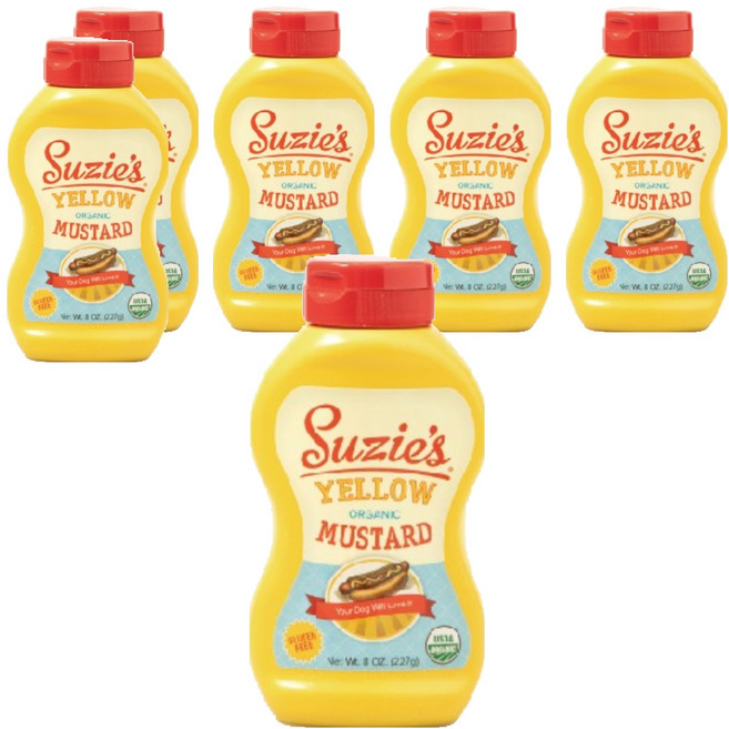수지스 유기농 옐로우 머스터드, 6개, 227g