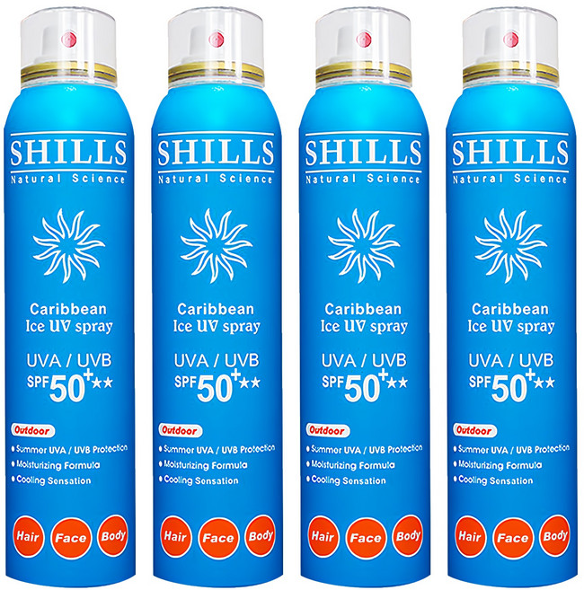 很耐曬超清爽美白防曬冰鎮噴霧 SPF50, 4瓶, 180ml