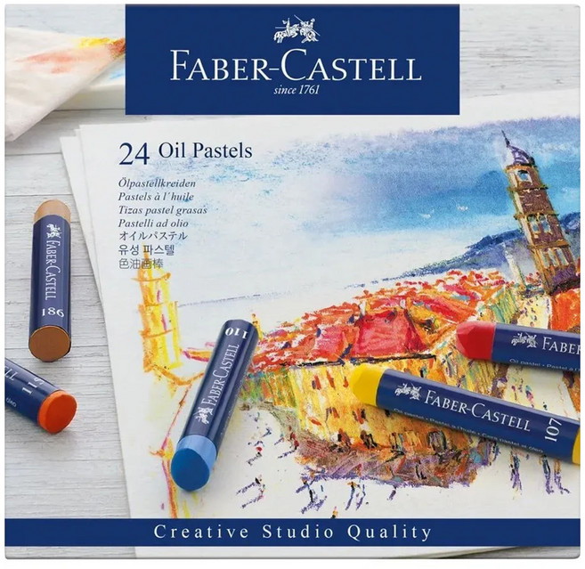 FABER-CASTELL 輝柏 創意工坊油性粉彩條, 24色, 1盒