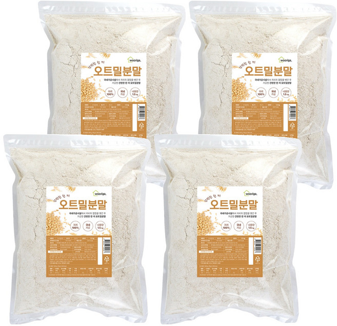 우리가스토리 압착 오트밀 분말, 1.5kg, 4개