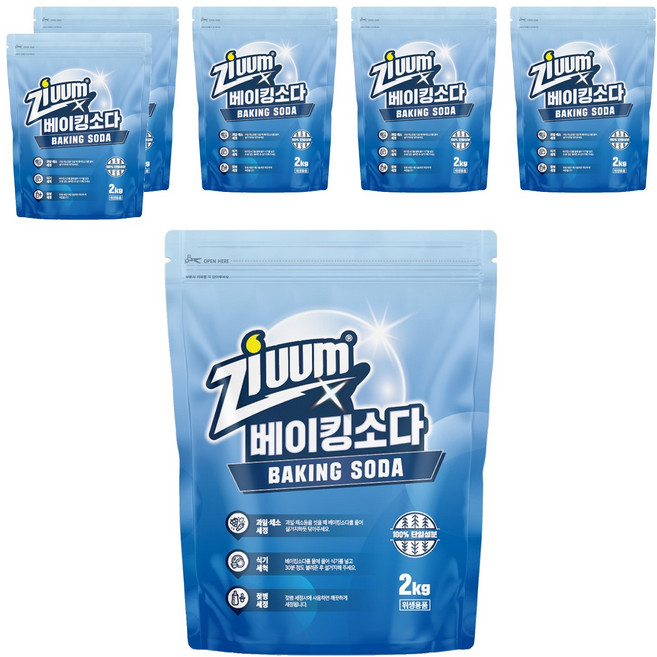 슈가버블 지움 분말 베이킹소다, 2kg, 6개