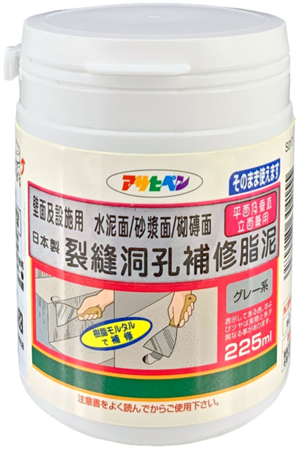 ASAHIPEN 日本製 牆面裂縫孔洞修補泥 225ml, 1罐