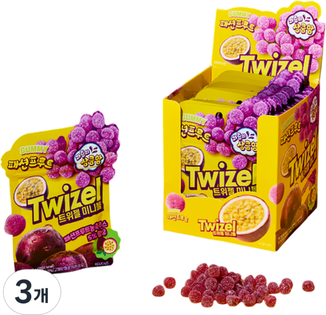 Twizzel 迷你球百香果 12入, 324g, 3個