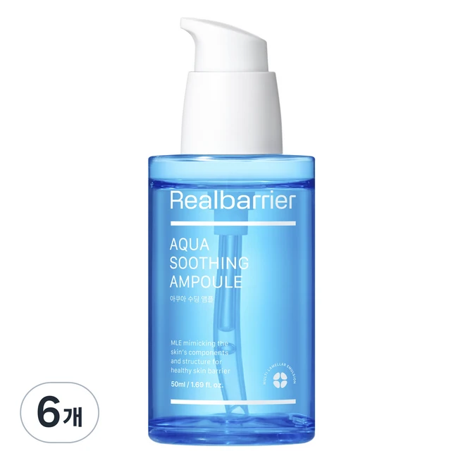 리얼베리어 아쿠아 수딩 앰플, 50ml, 6개 - 쿠팡
