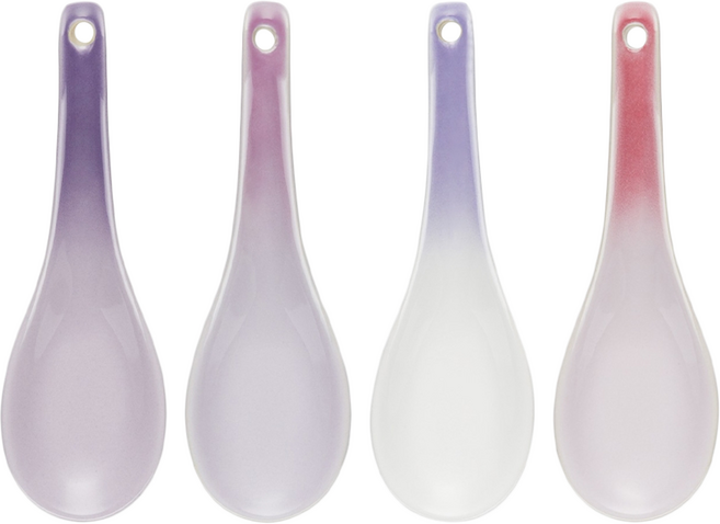 LE CREUSET 中式湯匙4件組, 中式湯匙, 藍鈴紫 + 卡特蘭 + 淡粉紫 + 綻放粉, 1組