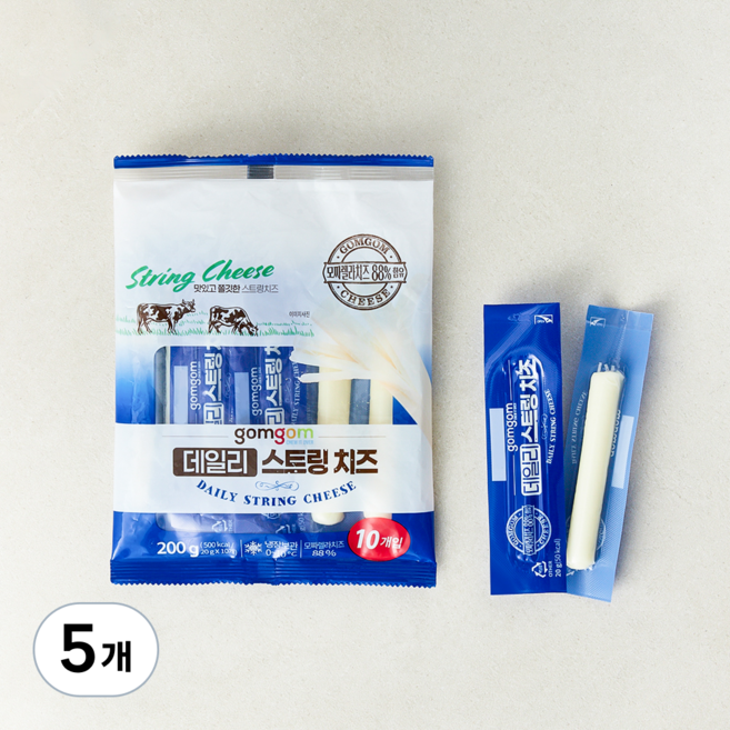 곰곰 데일리 스트링치즈, 20g, 10개입, 5개