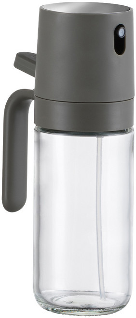 PINMOO 品沐 樂哆滋 高鈉鈣玻璃璃噴油壺 + 不鏽鋼頂蓋 深灰色, 250ml, 1個