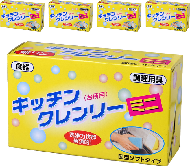 Kitchen Cleany Mini 無磷洗碗皂 濃縮固體洗劑 去除油垢, 350g, 5盒