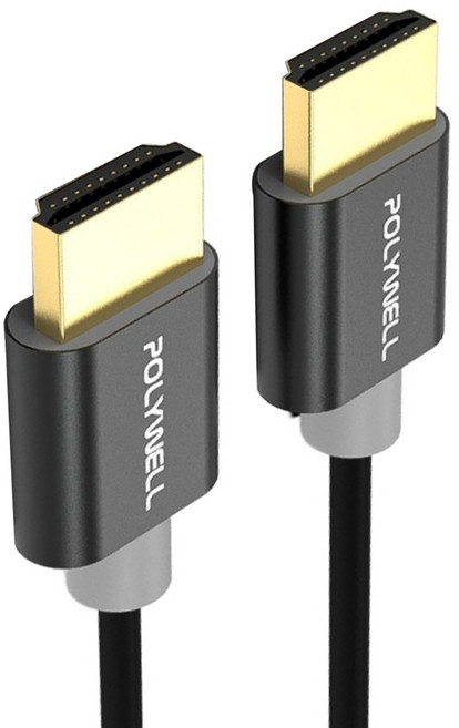POLYWELL 寶利威爾 HDMI 4K極細線 1m 黑色, 1條