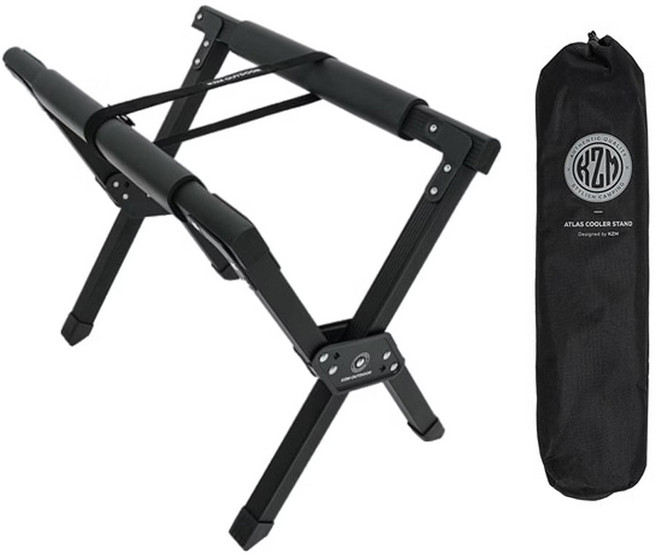 KZM OUTDOOR 新冰箱架含收納袋 50 x 40 x 33cm 1.4kg, 1個, 黑色