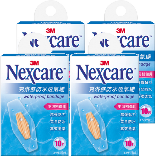 3M Nexcare 克淋濕防水透氣繃 滅菌, 10片, 4盒
