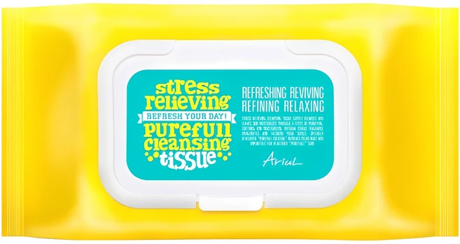 아리얼 스트레스 릴리빙 퓨어풀 클렌징 티슈, 80매입, 1개 - 쿠팡