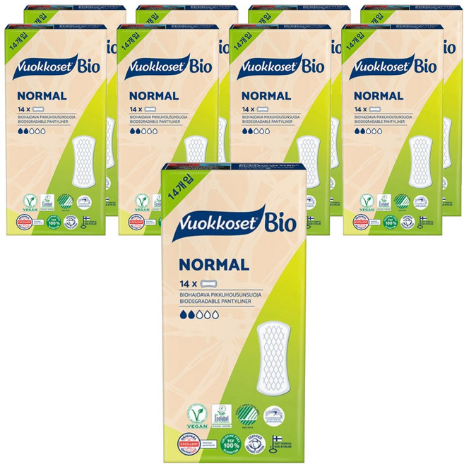 [비건라이프] 뷰코셋 바이오 팬티라이너, 일반, 14개입, 9개