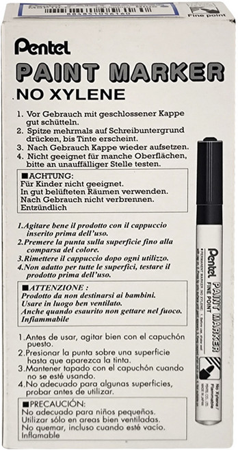 Pentel 飛龍文具 油漆筆 細 MSP10-C 藍色 12支, 1色, 1盒