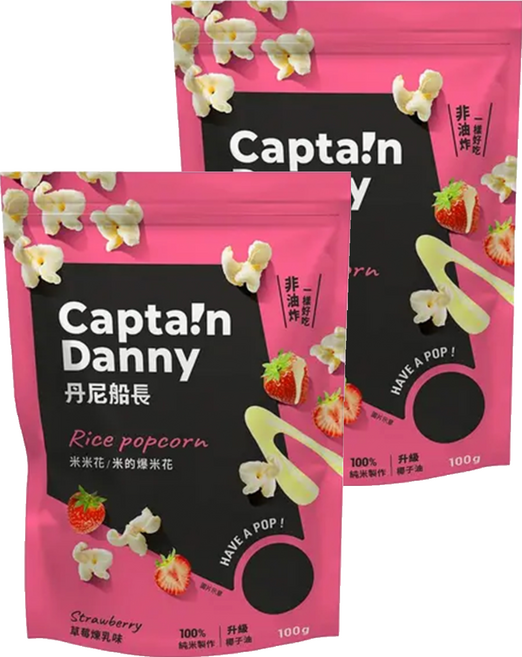 Captain Danny 丹尼船長 米米花 草莓煉乳味, 100g, 2包