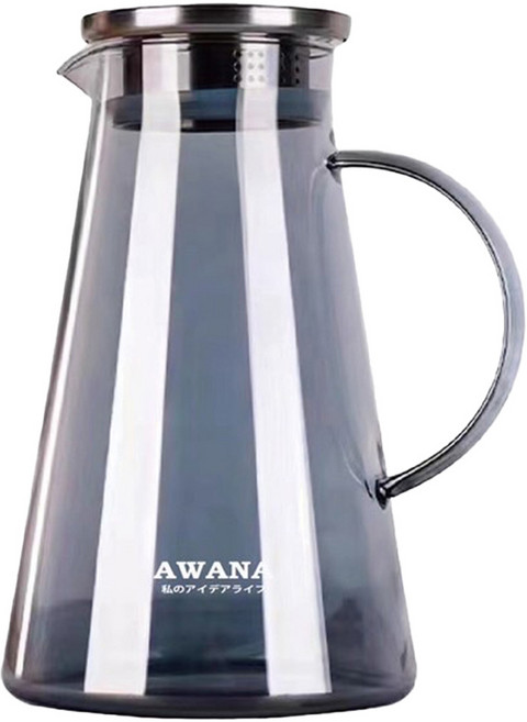 AWANA 米卡莎耐熱玻璃壺 GT-1800 16 x 13 x 23.5cm, 煙灰色, 1.8L, 1個