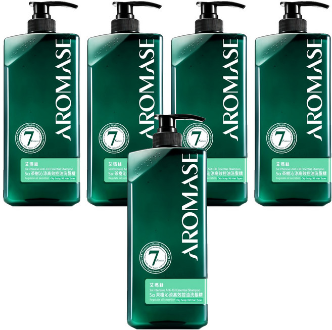 AROMASE 艾瑪絲 5α茶樹沁涼高效控油洗髮精, 400ml, 5瓶