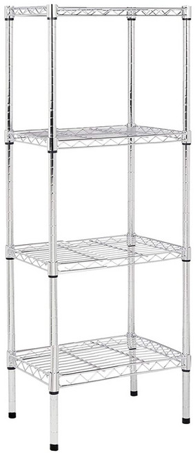 정리중독 메탈랙 스탠드 선반 + 이동식 바퀴 세트, 4단