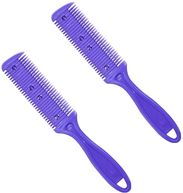 그레이거 맘매직 더블엣지콤 헤어컷팅빗 GR-D2C, 퍼플, 2개