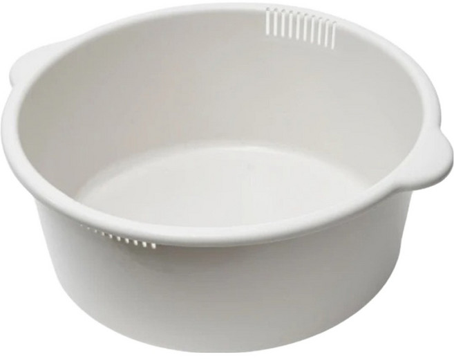 GINII 基尼 實用設計水盆 圓形 4520 41.2 x 37.2 x 15cm 465g 9L, 象牙白, 1個