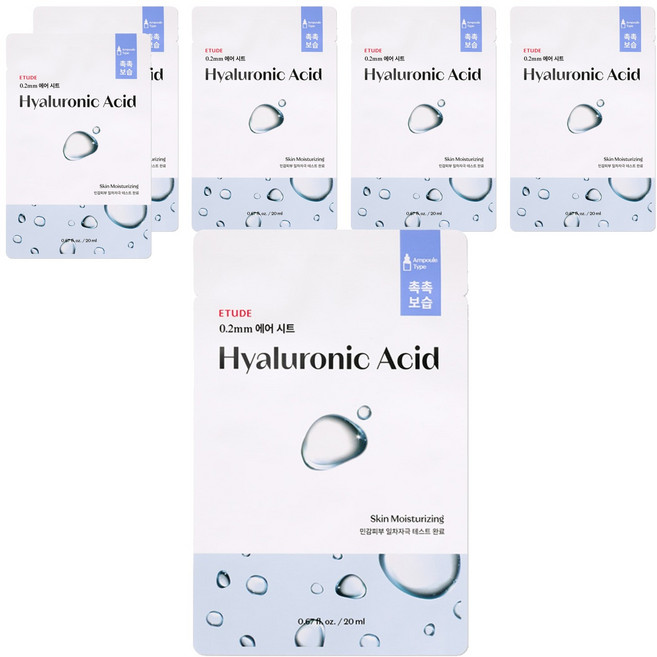 에뛰드 0 2 테라피 에어 마스크 히알루론산 20ml, 1개입, 6개