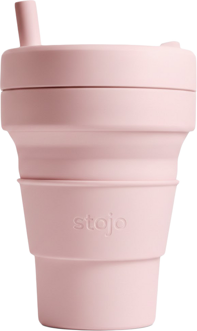 stojo 摺疊吸攜杯 布魯克林限定版 16oz, 撫子粉, 473ml, 1個