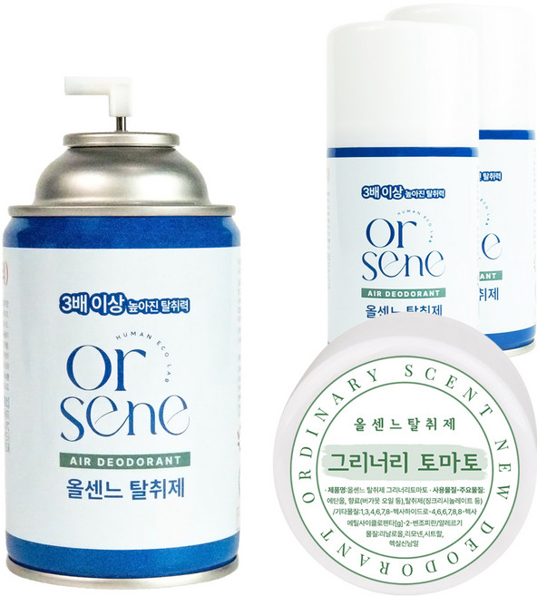 올센느 자동분사기 호환용 탈취 방향제 그리너리 토마토, 3개, 280ml