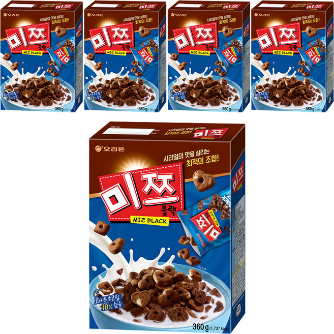 오리온 미쯔블랙 시리얼, 360g, 5개